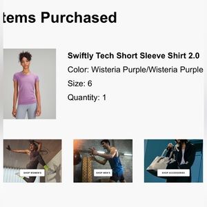 Lululemon Swiftly Tech Short Sleeve Shirt Purple